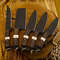 HandForged Damascus Steel Kitchen Knife Set  5Piece Professional Chef Collection With Leather Sheat 0