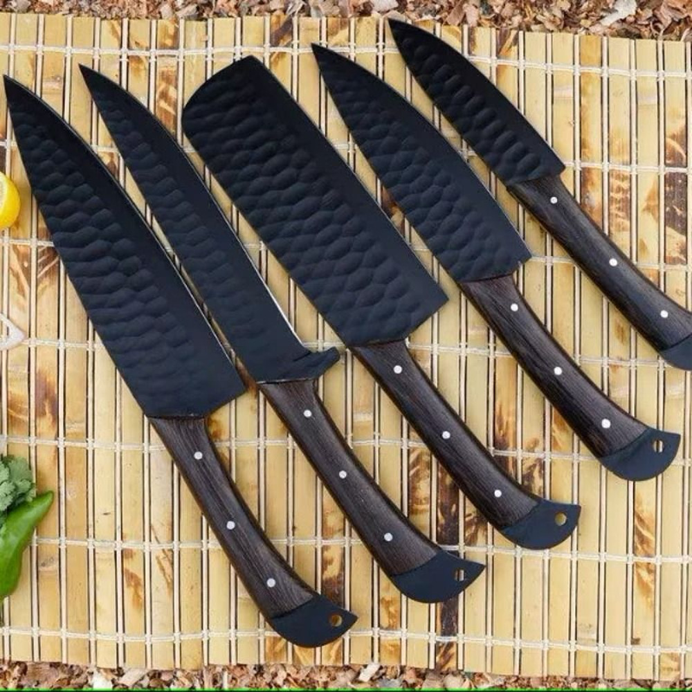 Professional Handmade Damascus Knife Set  5Piece Chef BBQ  Camping Knives Gift Collection 0