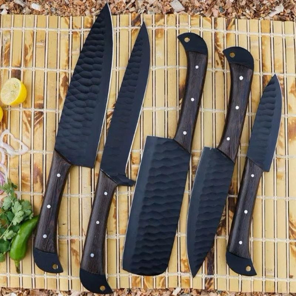 Professional Handmade Damascus Knife Set  5Piece Chef BBQ  Camping Knives Gift Collection 2