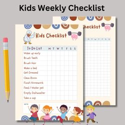 Kids Checklist To Do List I Empowering Young Minds for Success I A4 & A5