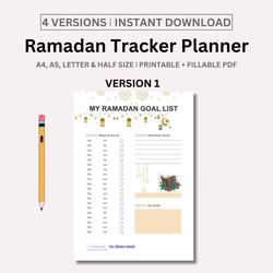 Ramadan Printable Planner | Ramadan Planner 2024 | Ramadan Planner PDF | Muslim Daily Planner | A4 & A5 | US Letter Size