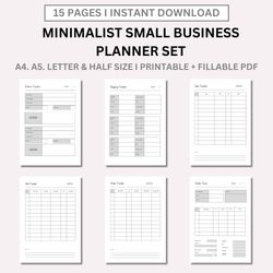 Minimalist Small Business Planner Set - Ultimate Productivity (2 SIZES: A4 & A5)