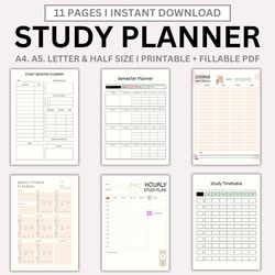 Academic Mastery Study Planner Bundle: Stay Organized, Succeed in School