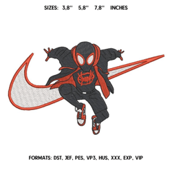 Nike Black Spiderman Embroidery design file pes Anime embroidery design pattern T604