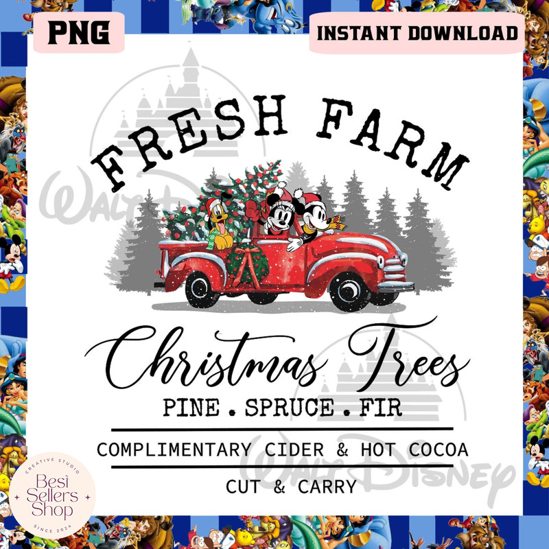 Farm Fresh Christmas Trees Png, Mickey Tree Farm Png, Merry Christmas Png.jpg