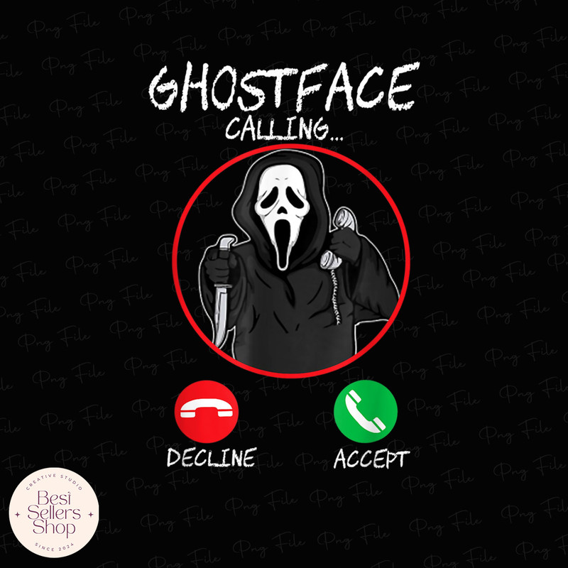 Ghostface Calling Halloween Horror Characters Png, Horror Movie Png.jpg