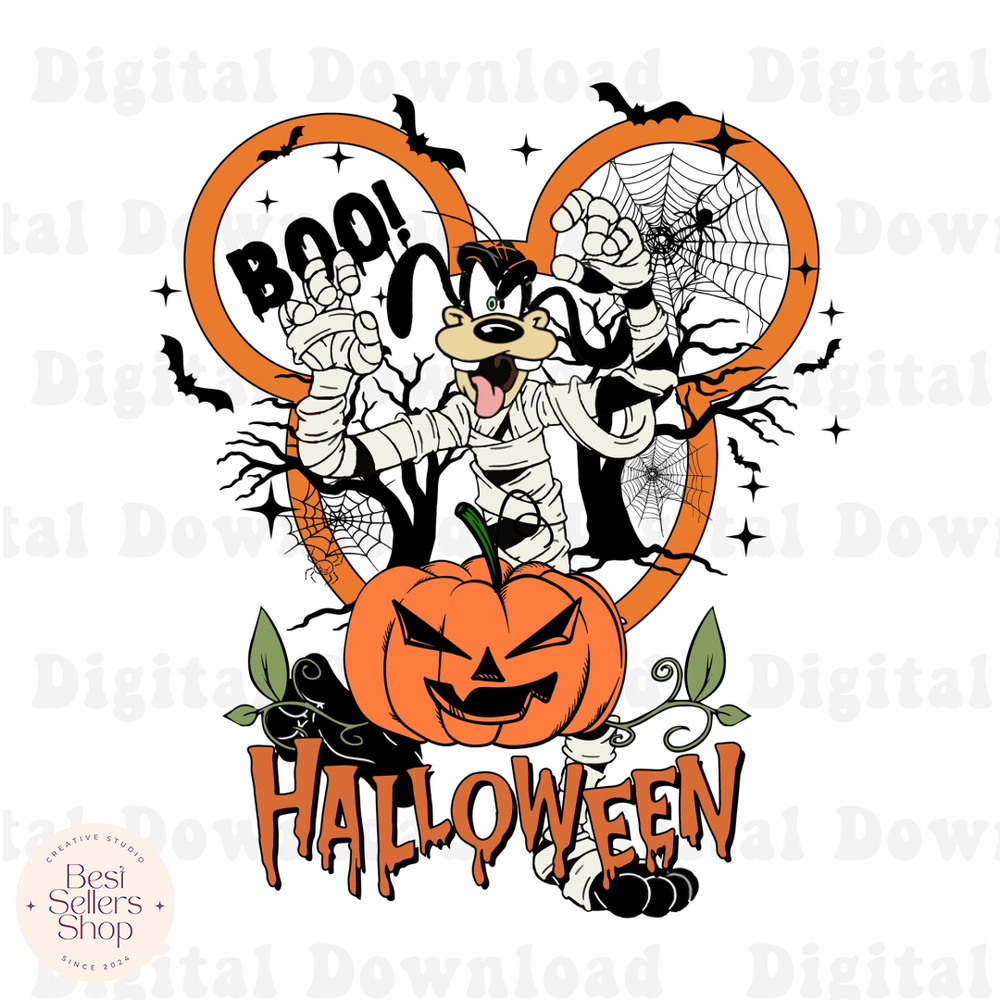 Goofy Pumpkin Halloween Png, Goofy Mummy The Nightmare Halloween Png, Trick Or Treat Png, Boo Png.jpg