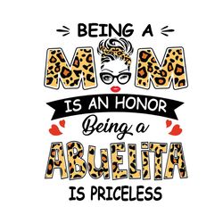 being a mom is an honor being a abuelita is priceless svg, mothers day svg, happy mothers day, mother svg, mom svg, momm