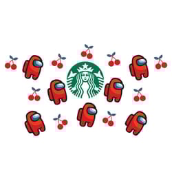starbucks full wrap among us cherry svg, trending svg, starbucks wrap svg, starbuck hot cup svg, full wrap among us, sta
