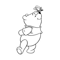 winne the pooh butterfly silhouette svg, bear design