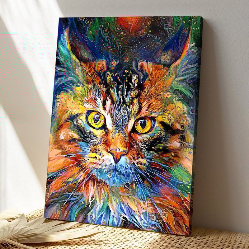 Abstract Surreal Cat Canvas - Cat Pictures - Cat Canvas Poster - Cat Wall Art - Gifts For Cat Lovers - Furlidays.jpg