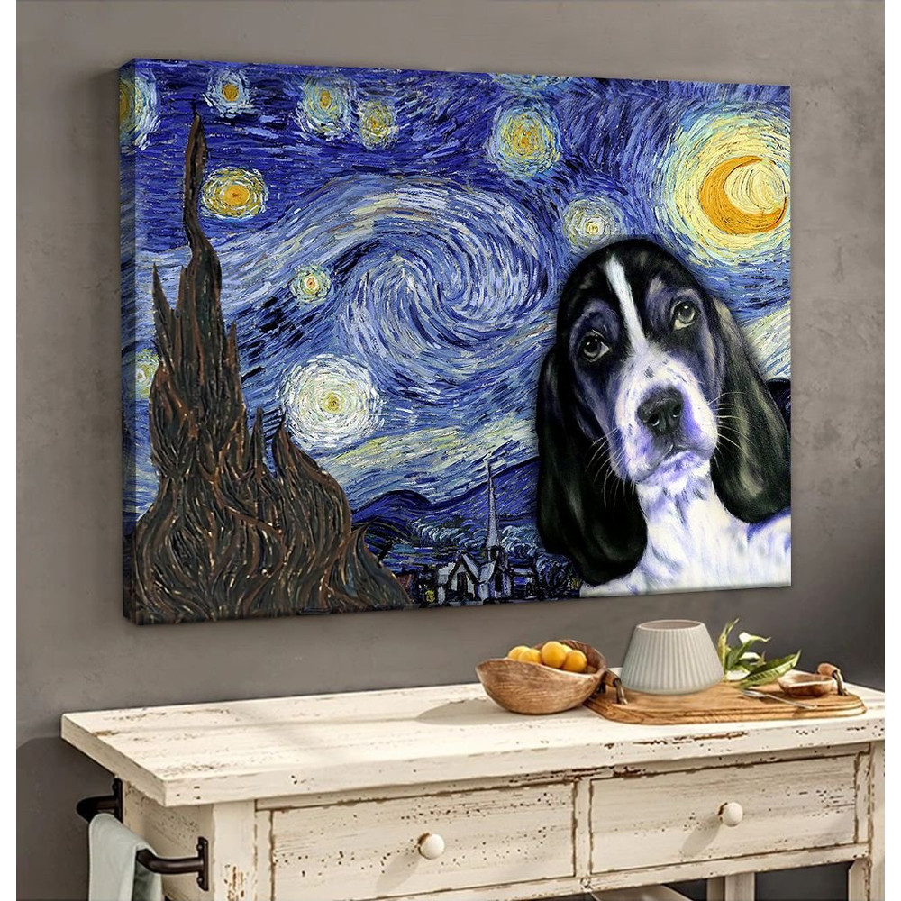 Basset Hound Poster & Matte Canvas - Dog Wall Art Prints - Canvas Wall Art Decor.jpg