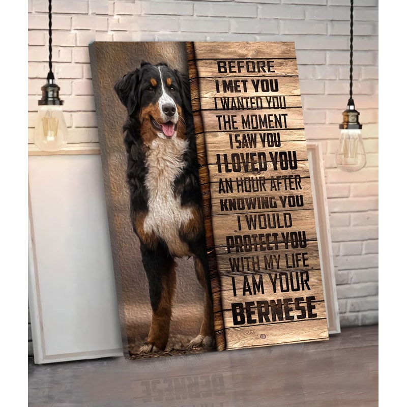 Bernese Mountain Matte Canvas - Dog Wall Art - Poster To Print - Housewarming Gifts.jpg