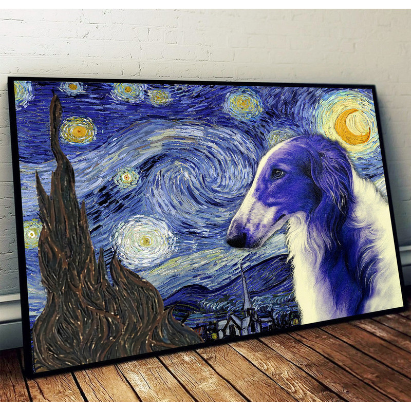 Borzoi Poster & Matte Canvas - Dog Wall Art Prints - Painting On Canvas.jpg