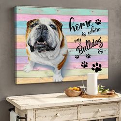bulldog matte canvas, dog wall art, poster to print,