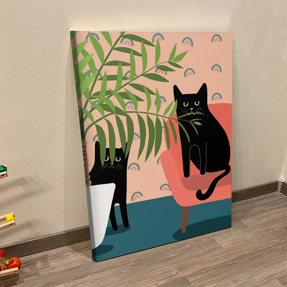 Cat Portrait Canvas - Black Cats - Cat Canvas Print - Cat Wall Art Canvas - Cat Canvas - Furlidays.jpg