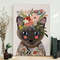 Cat Portrait Canvas - Siamese Cat With Flowers - Canvas Print - Canvas With Cats On It - Cat Canvas - Furlidays.jpg
