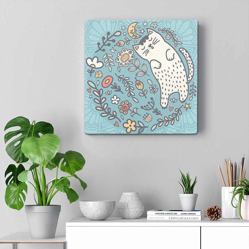 Cat Square Canvas - Adorable Cat - Canvas Prints - Cat Canvas - Cat Wall Art Canvas - Furlidays.jpg
