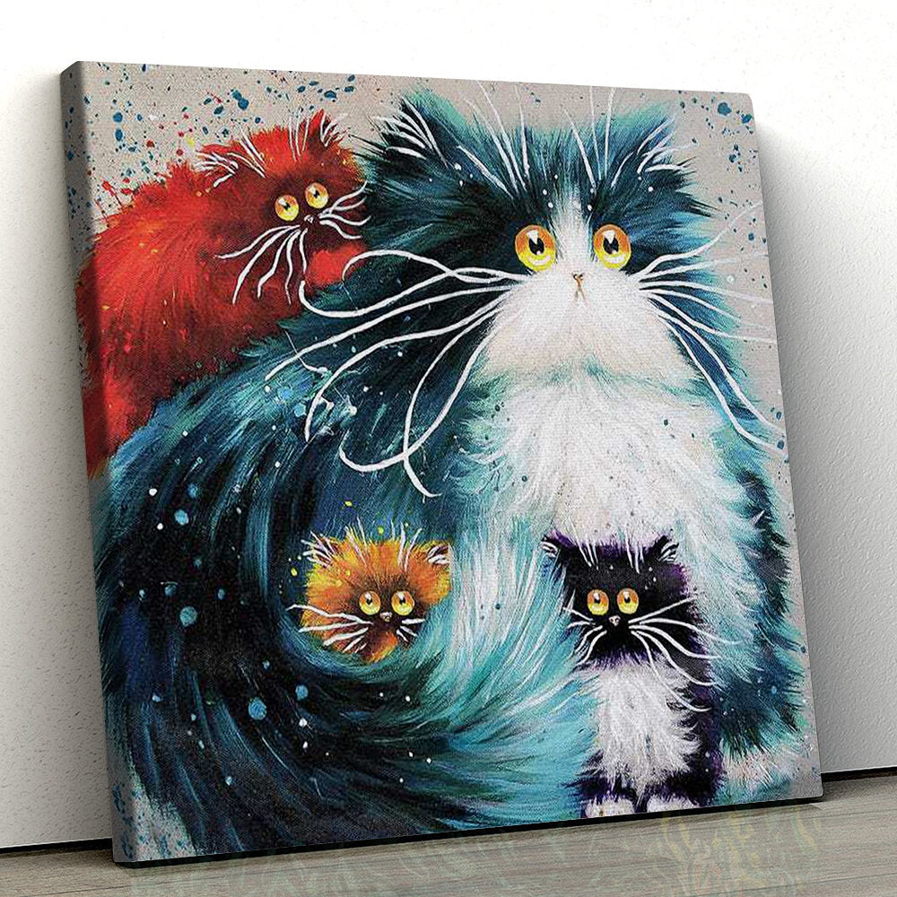 Cat Square Canvas - Purrenting - Canvas Print - Cats Canvas Print - Canvas With Cats On It - Furlidays.jpg
