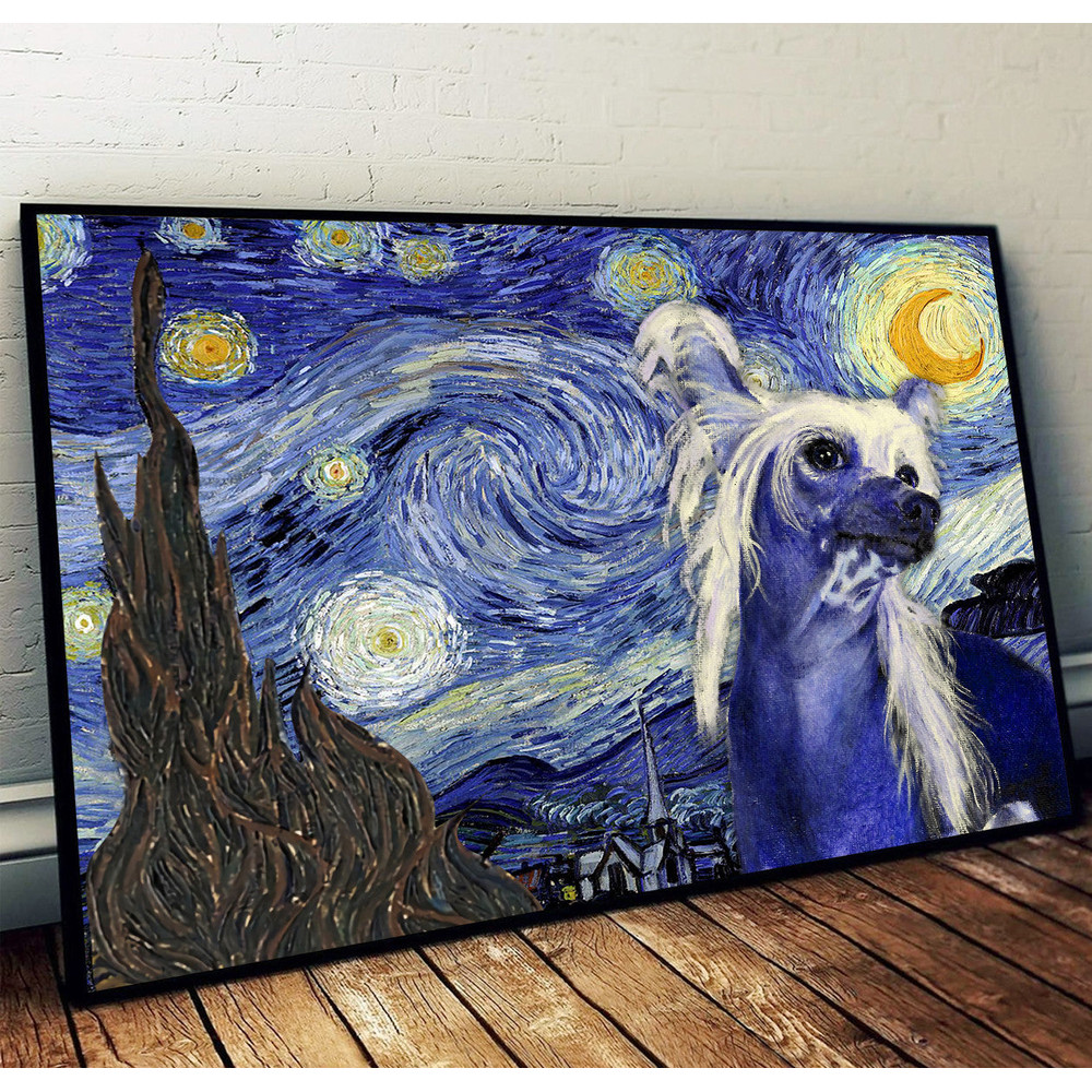 Chinese Crested Dog Poster & Matte Canvas - Dog Wall Art Prints - Painting On Canvas.jpg