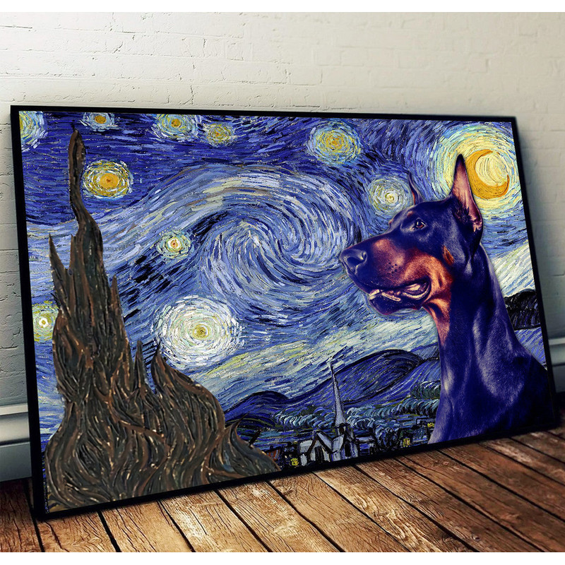 Doberman Poster & Matte Canvas - Dog Wall Art Prints - Painting On Canvas.jpg