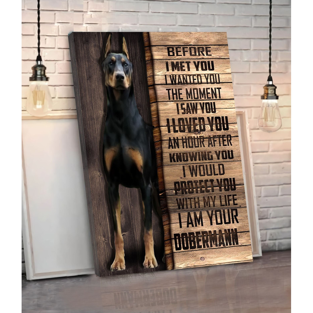 Dobermann Matte Canvas -  Dog Wall Art - Poster To Print - Housewarming Gifts.jpg