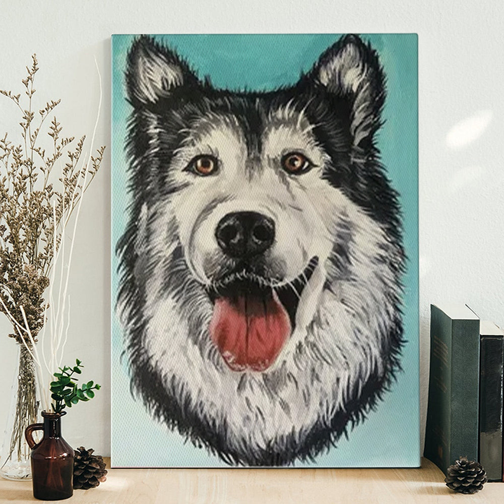 Dog Portrait Canvas - Dog Canvas Art - Husky Face - Dog Painting Posters - Dog Canvas Print - Furlidays.jpg