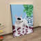 Dog Portrait Canvas - English Bull Terrier With Plant - Canvas Print - Dog Wall Art Canvas - Dog Poster Printing - Furlidays.jpg