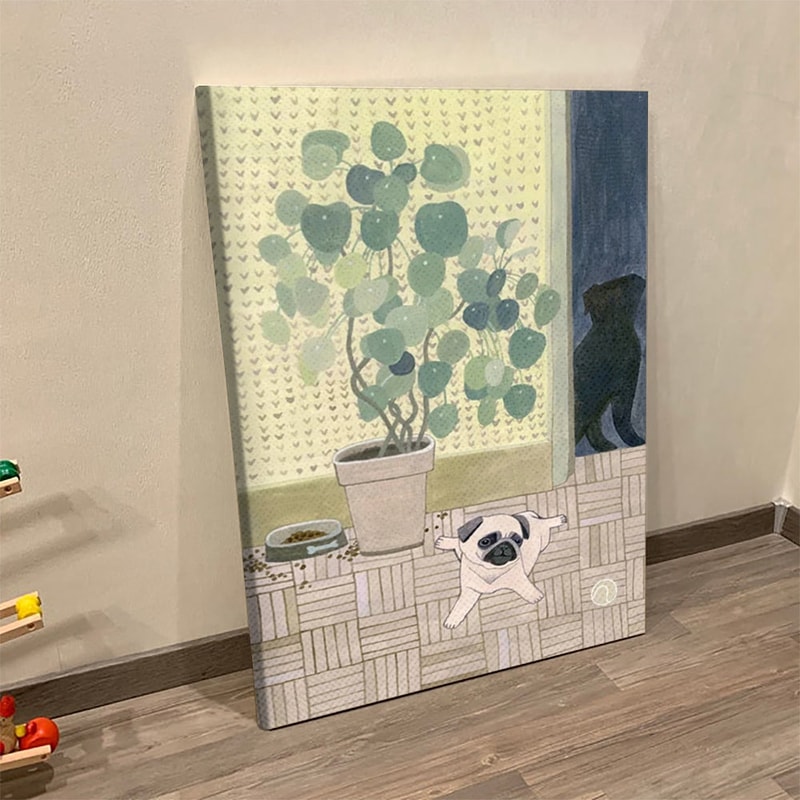 Dog Portrait Canvas - Pug Puppy Playing - Canvas Print - Dog Canvas Art - Dog Wall Art Canvas - Furlidays.jpg