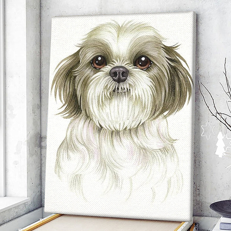 Dog Portrait Canvas - Shih Tzu Canvas Print - Dog Wall Art Canvas - Dog Canvas Art - Dog Poster Printing - Furlidays.jpg