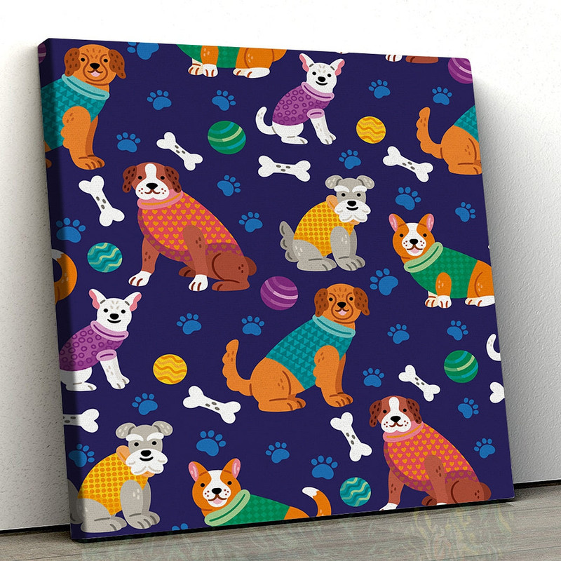 Dog Square Canvas - Amazing Colorful - Dog Canvas Pictures - Dog Wall Art Canvas - Dog Canvas Print - Dog Canvas Art - Furlidays.jpg