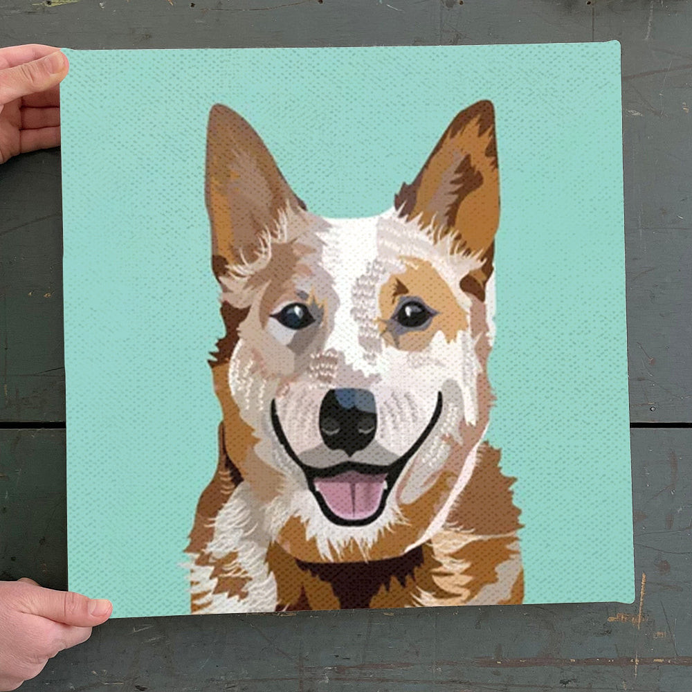 Dog Square Canvas - Australian Cattle Dog - Dog Canvas Art - Canvas Print - Dog Wall Art Canvas - Furlidays.jpg