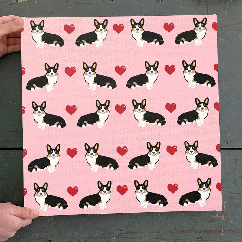 Dog Square Canvas - Corgi - Canvas Print - Dog Canvas Art - Canvas With Dogs On It - Dog Painting Posters - Furlidays.jpg