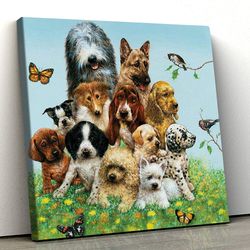 dog square canvas, dog canvas, puppies, canvas print, dog wall art canvas, dog poster printing