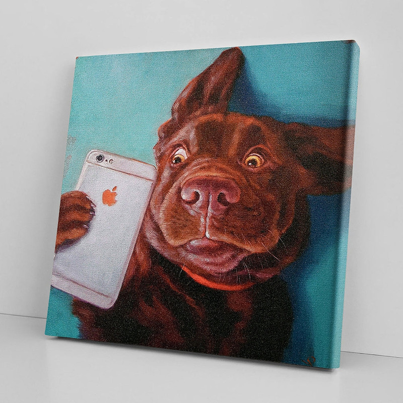 Dog Square Canvas - Dog Selfie - Canvas Prints - Canvas With Dogs On It - Dog Painting Posters - Dog Canvas Print - Furlidays.jpg