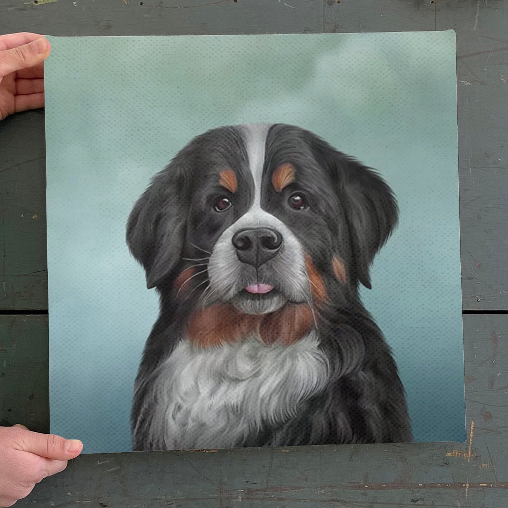 Dog Square Canvas - Dog Wall Art Canvas - Drawing Bernese Mountain - Dog Canvas Print - Dog Poster Printing - Dog Canvas Art - Furlidays.jpg