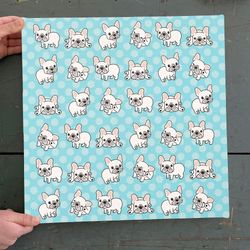 dog square canvas, dog wall art canvas, french bulldog puppies, dog canvas print