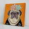 Dog Square Canvas - Frida Pug - Canvas Print - Dog Painting Posters - Dog Canvas Art - Furlidays.jpg