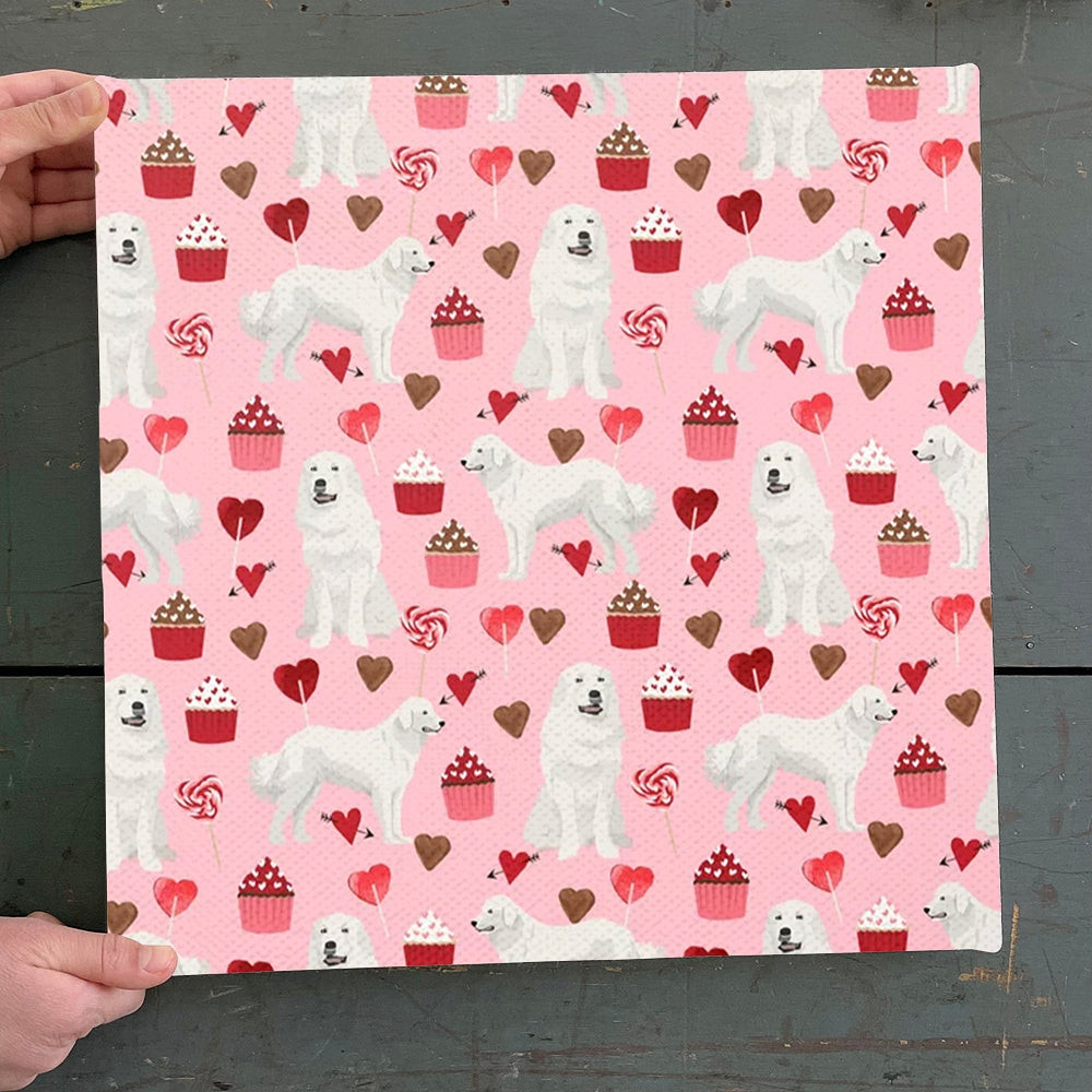 Dog Square Canvas - Great Pyrenees - Valentines Day Gifts For Dog Lovers - Canvas Print - Dog Wall Art Canvas - Furlidays.jpg