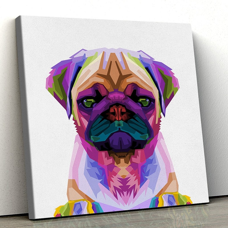 Dog Square Canvas - Pop Art Pug Dog Canvas Pictures - Dog Wall Art Canvas - Canvas Prints - Dog Poster Printing - Furlidays.jpg
