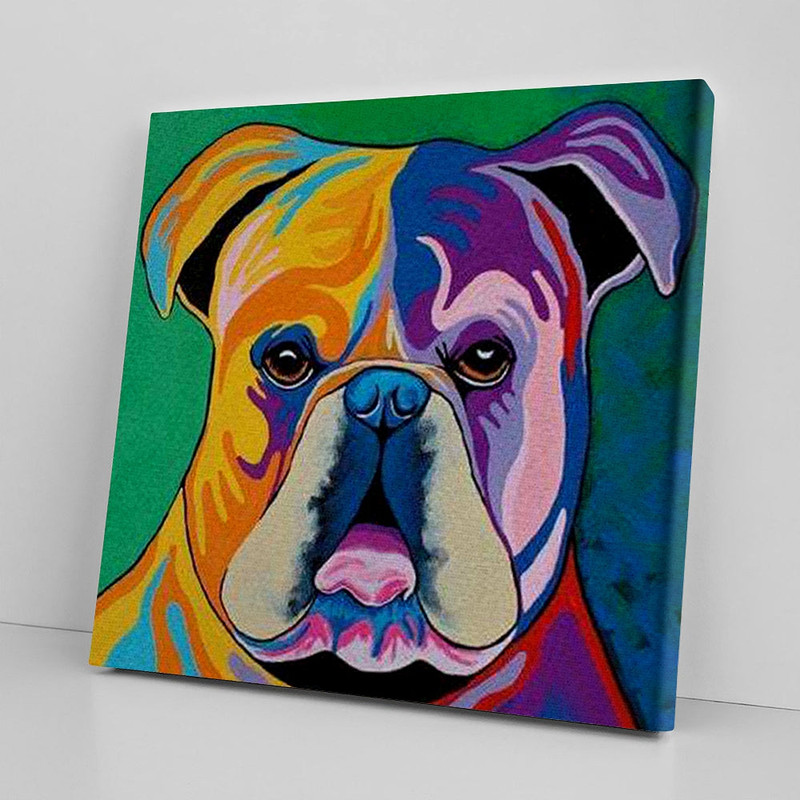 Dog Square Canvas - Wall Art Canvas Prints - Colourful Dog Painting - Dog Wall Art Canvas - Furlidays.jpg