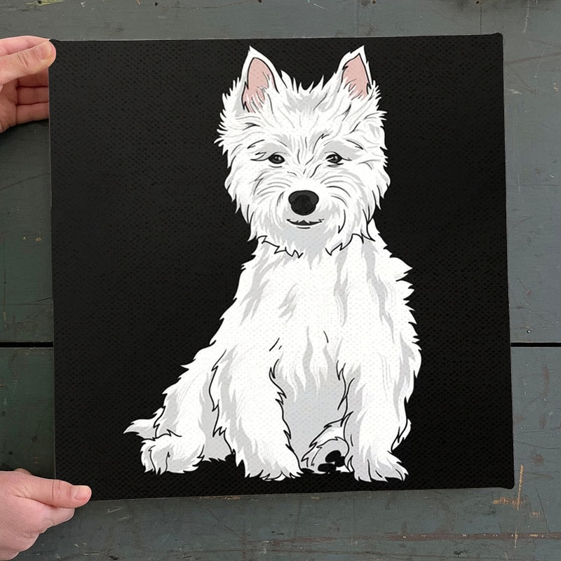 Dog Square Canvas - White Terrier - Canvas Print - Dog Wall Art Canvas - Dog Canvas Print - Furlidays.jpg