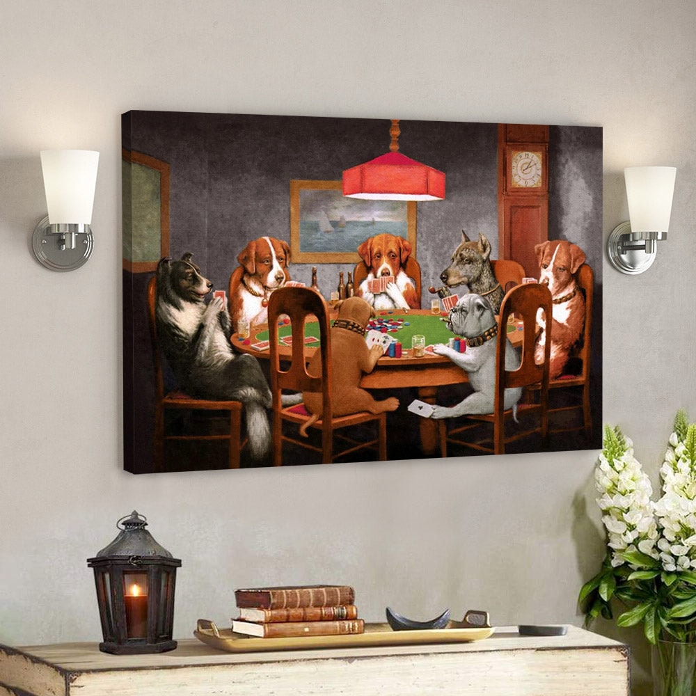 Dogs Playing Poker - Dog Picture - Dog Canvas Poster - Dog Wall Art - Gifts For Dog Lovers - Furlidays.jpg