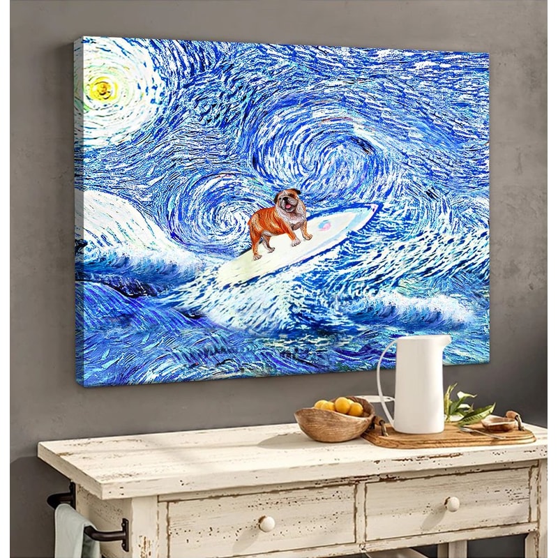 English Bulldog Matte Canvas - Dog Wall Art - Poster To Print - Housewarming Gifts.jpg