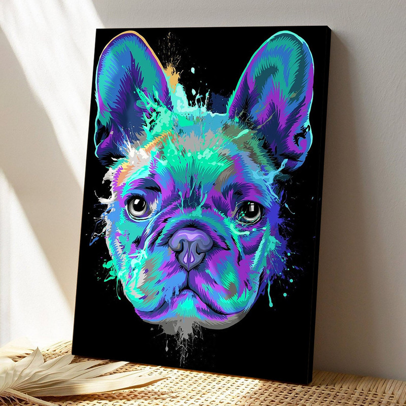 French Bulldog Splash - Dog Pictures - Dog Canvas Poster - Dog Wall Art - Gifts For Dog Lovers - Furlidays.jpg