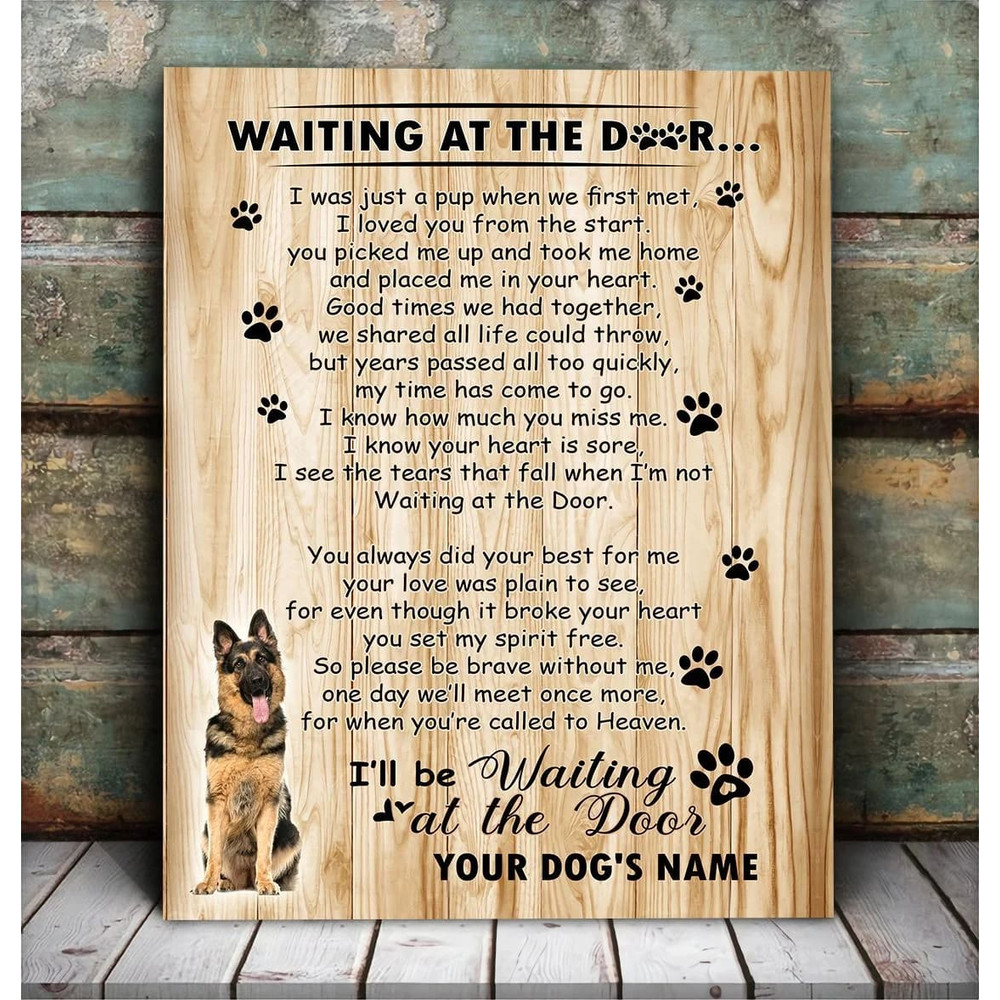 German Shepherd Waiting At The Door Personalized Matte Canvas- Dog Canvas Wall Art - Gift For Dog Lovers.jpg