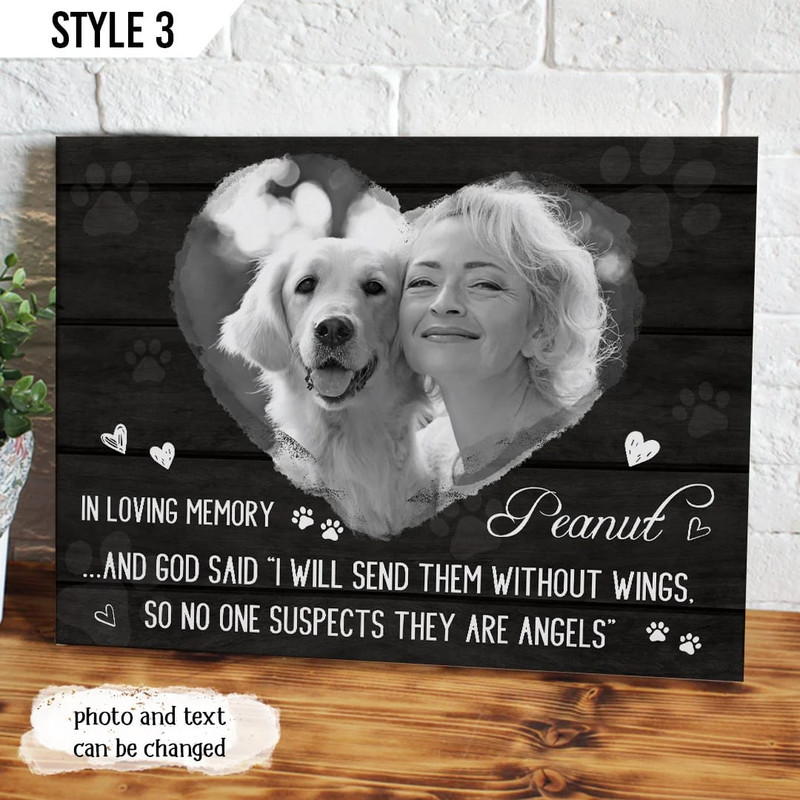 God Said I Will Send Them Without Wings Dog Horizontal Personalized Canvas Poster - Art For Wall - Gifts for Dog Mom.jpg