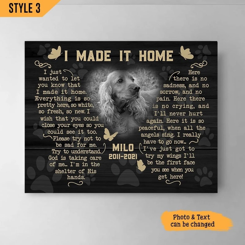 I Made It Home I Just Wanted To Let You Know Dog Personalized Horizontal Canvas - Wall Art Canvas - Gifts for Dog Mom.jpg