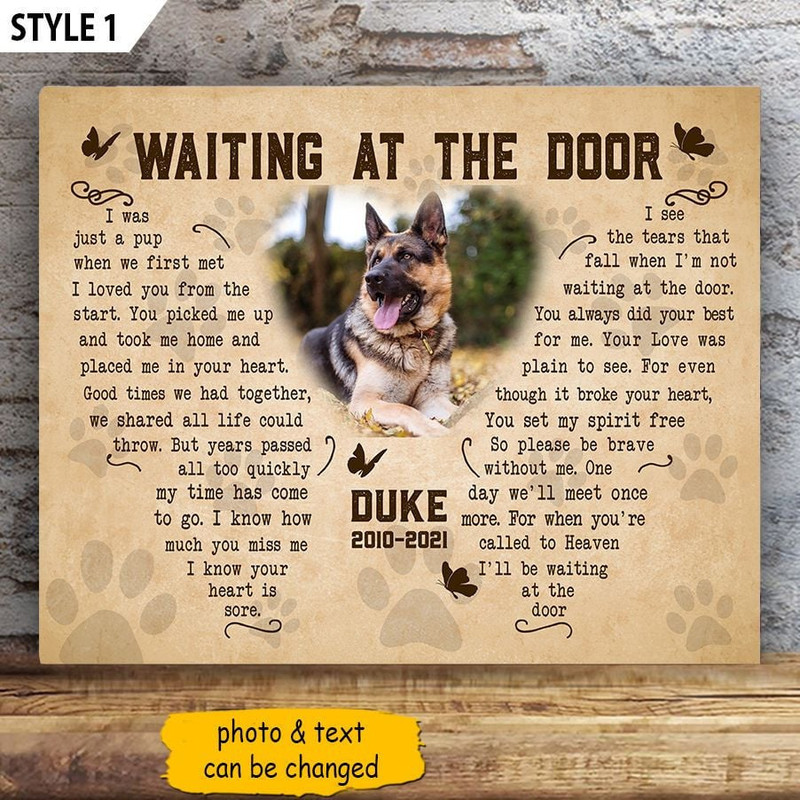 I'll Be Waiting At The Door Dog Poem Matte Personalized Canvas Poster - Dog Memorial Gift For Dog Lovers.jpg