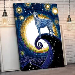 irish wolfhound poster & canvas, dog canvas wall art, dog lovers gifts